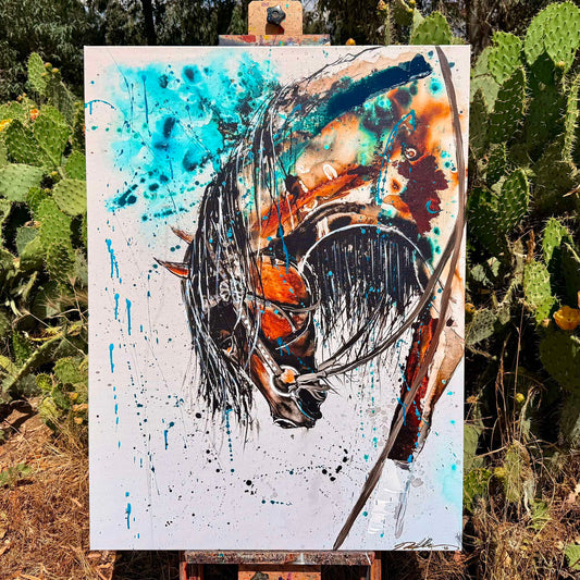High Stakes — Hand-Embellished Canvas 30x40